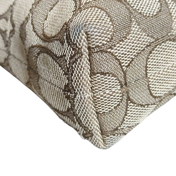 Coach Signature Print Crossbody Bag With Adjustable Strap In Tan/Brown Canvas & - Picture 15 of 16